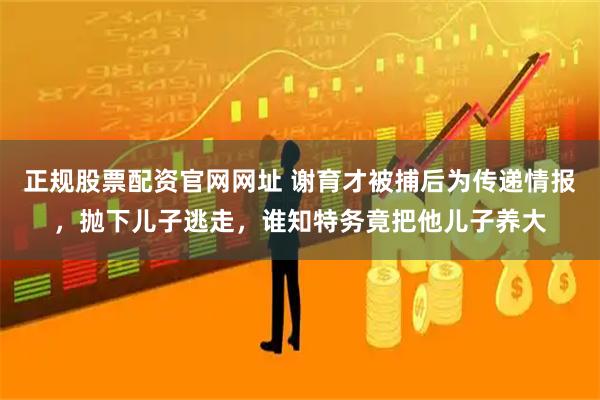 正规股票配资官网网址 谢育才被捕后为传递情报，抛下儿子逃走，谁知特务竟把他儿子养大